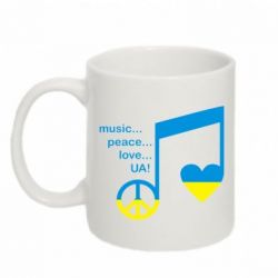 Кружка 320ml Music, peace, love UA - FATLINE Кружка 320ml Music, peace, love UA