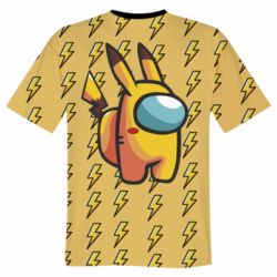 Мужская 3D футболка Among Us - Pikachu skin