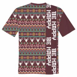 Мужская 3D футболка Be Happy - Deers Pattern - FATLINE Мужская 3D футболка Be Happy - Deers Pattern