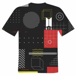 Мужская 3D футболка BTS and geometric - FATLINE Мужская 3D футболка BTS and geometric