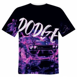 Чоловіча 3D футболка Dodge Art neon - FATLINE Чоловіча 3D футболка Dodge Art neon