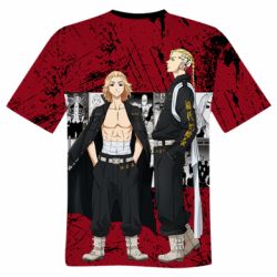 Мужская 3D футболка Draken And Mikey Tokyo Revengers - FATLINE Мужская 3D футболка Draken And Mikey Tokyo Revengers