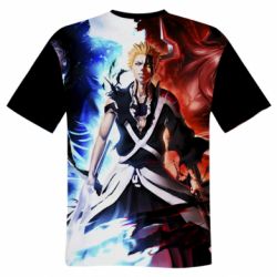 Мужская 3D футболка Kurosaki Ichigo Bankai - FATLINE Мужская 3D футболка Kurosaki Ichigo Bankai