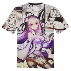 Мужская 3D футболка Re:Zerо Emilia - FATLINE Мужская 3D футболка Re:Zerо Emilia