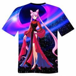 Мужская 3D футболка Sailor moon dark lady - FATLINE Мужская 3D футболка Sailor moon dark lady