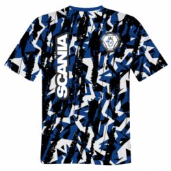 Мужская 3D футболка Scania logo and grunge