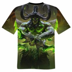 Мужская 3D футболка World Of Warcfart Illidan - FATLINE Мужская 3D футболка World Of Warcfart Illidan