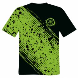 Мужская 3D футболка Yamaha green logo