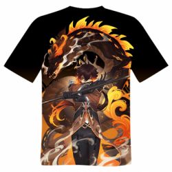 Мужская 3D футболка Zhongli Geo Archon Morax - FATLINE Мужская 3D футболка Zhongli Geo Archon Morax