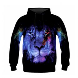 Мужская 3D толстовка (L) Muzzle lion