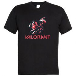 Мужская футболка  с V-образным вырезом Valorant girl