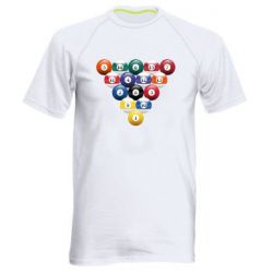 Мужская спортивная футболка Бильярдные шары - FATLINE Мужская спортивная футболка Бильярдные шары