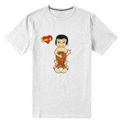 Мужская стрейчевая футболка Love is... Sex :) - FATLINE Мужская стрейчевая футболка Love is... Sex :)