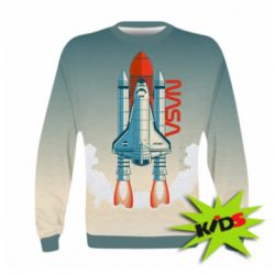 Детский 3D свитшот NASA logo and rocket - FATLINE Детский 3D свитшот NASA logo and rocket