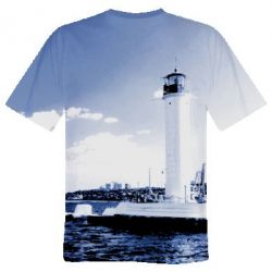 Мужская 3D футболка Одесса Старый Маяк - FATLINE Мужская 3D футболка Одесса Старый Маяк