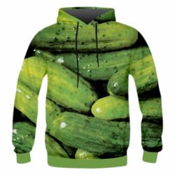 Чоловіча 3D худі Огірки - FATLINE Чоловіча 3D худі Огірки