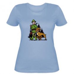 Женская футболка Охотник с собакой