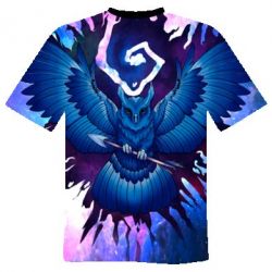 Мужская 3D футболка Owl with an arrow in space - FATLINE Мужская 3D футболка Owl with an arrow in space