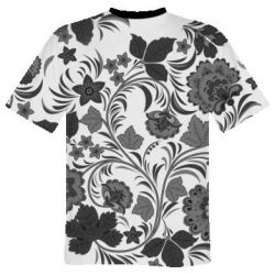 Мужская 3D футболка Petrikovskaya painting flowers - FATLINE Мужская 3D футболка Petrikovskaya painting flowers