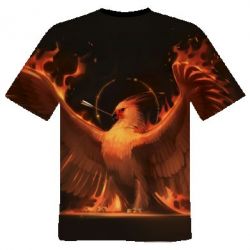 Мужская 3D футболка Phoenix with an arrow - FATLINE Мужская 3D футболка Phoenix with an arrow