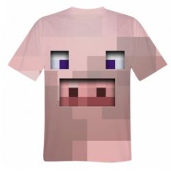 Чоловіча 3D футболка Pig from minecraft - FATLINE Чоловіча 3D футболка Pig from minecraft