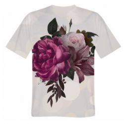 Мужская 3D футболка Pink flowers - FATLINE Мужская 3D футболка Pink flowers