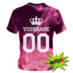 Детская 3D футболка Pink smoke is your name