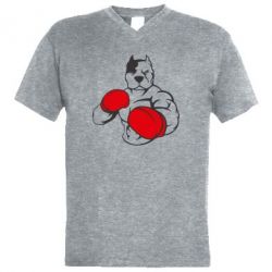 Мужская футболка  с V-образным вырезом Pitbull Boxing Logo