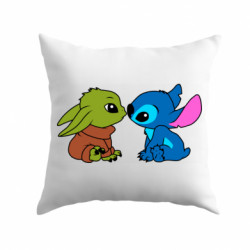 Подушка габардин Baby Yoda And Stitch - FATLINE Подушка габардин Baby Yoda And Stitch