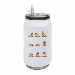Термобанка 350ml Pug engaged in yoga - FATLINE Термобанка 350ml Pug engaged in yoga