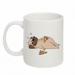 Кружка 320ml Pug loves pizza - FATLINE Кружка 320ml Pug loves pizza