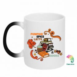 Кружка-хамелеон Pumpkin Spice Latte & Books - FATLINE Кружка-хамелеон Pumpkin Spice Latte & Books