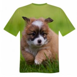 Мужская 3D футболка Puppy dog - FATLINE Мужская 3D футболка Puppy dog