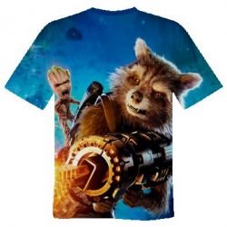 Чоловіча 3D футболка Raccoon and Groot