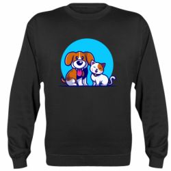 Свитшот унисекс Собачка и котик - FATLINE Свитшот унисекс Собачка и котик