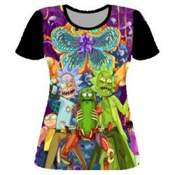 Женская 3D футболка Rick And Morty art - FATLINE Женская 3D футболка Rick And Morty art