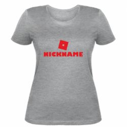 Женская футболка Roblox Your Nickaneme - FATLINE Женская футболка Roblox Your Nickaneme