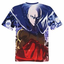 Мужская 3D футболка Saitama One punch man - FATLINE Мужская 3D футболка Saitama One punch man