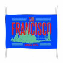 Флаг San Francisco text and city - FATLINE Флаг San Francisco text and city
