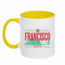 Кружка двухцветная 320ml San Francisco text and city - FATLINE Кружка двухцветная 320ml San Francisco text and city