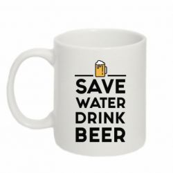 Кружка 320ml Save water Drink beer - FATLINE Кружка 320ml Save water Drink beer