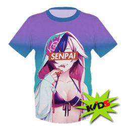 Детская 3D футболка Senpai anime girl - FATLINE Детская 3D футболка Senpai anime girl