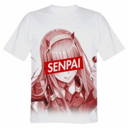 Чоловіча 3D футболка Senpai girl red - FATLINE Чоловіча 3D футболка Senpai girl red
