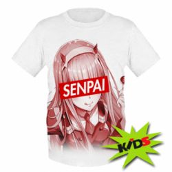 Детская 3D футболка Senpai girl red - FATLINE Детская 3D футболка Senpai girl red