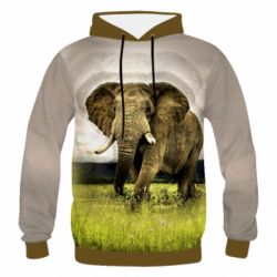 Чоловіча 3D худі Слон - FATLINE Чоловіча 3D худі Слон