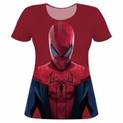 Женская 3D футболка Spiderman low poly - FATLINE Женская 3D футболка Spiderman low poly