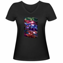 Женские футболки с V-образным вырезом