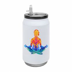 Термобанка 350ml Йога, девушка медитирует - FATLINE Термобанка 350ml Йога, девушка медитирует