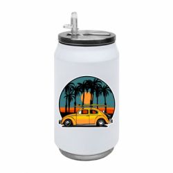 Термобанка 350ml Желтая машина. Винтаж - FATLINE Термобанка 350ml Желтая машина. Винтаж