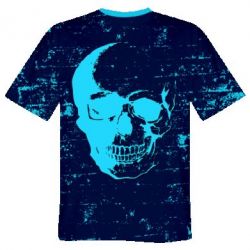 Мужская 3D футболка Texture and skull - FATLINE Мужская 3D футболка Texture and skull